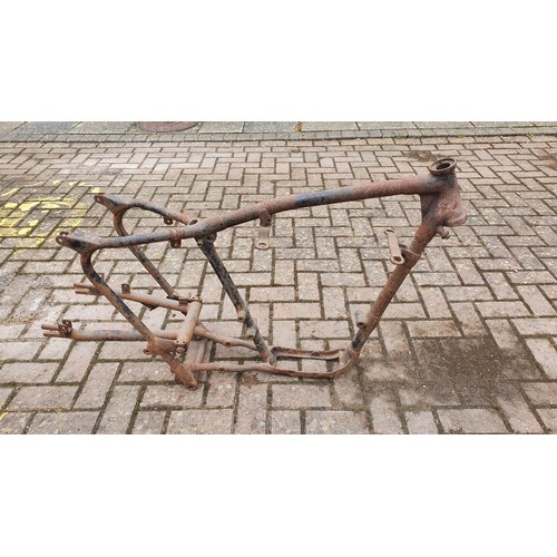 184 - A Norton pre featherbed frame with swing arm, number J 458818, may be a Model 19?