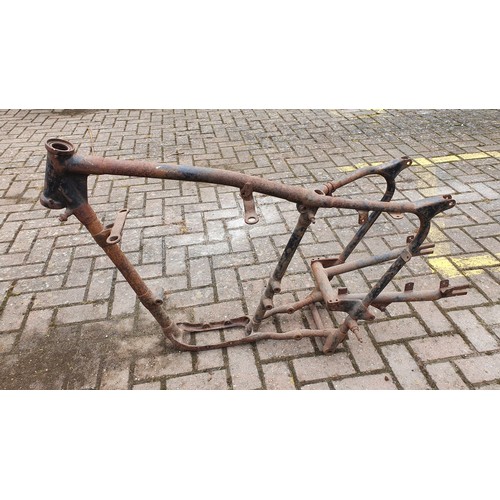 184 - A Norton pre featherbed frame with swing arm, number J 458818, may be a Model 19?