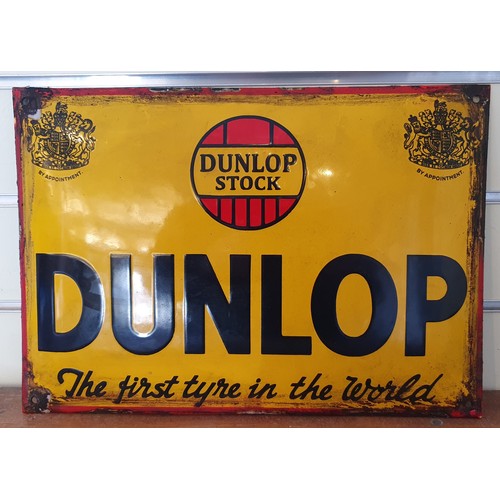 126 - A vitreous enamel reproduction advertising sign, Dunlop Tyres, 28 x 40Cm.