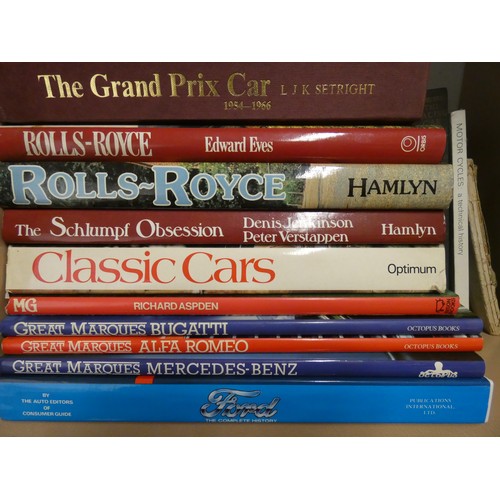 11 - A collection of motorcar and motorcycle books, to include The Best Twin by Clew and the Sclumpf Obse... 