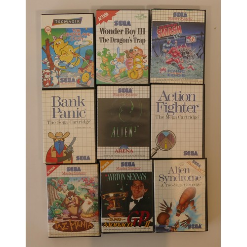 40 - Collection of over fifty Sega Master System games from 1980s/1990 including games- Ms, Pac-Man, Soni... 