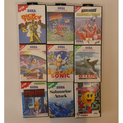 40 - Collection of over fifty Sega Master System games from 1980s/1990 including games- Ms, Pac-Man, Soni... 