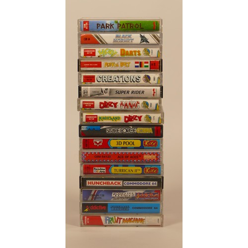 43 - Collection of eighty Commodore 64 boxed cassette games with instructions, to include- Star Wars, Ram... 