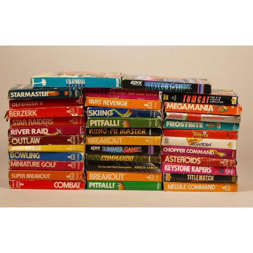 55 - A collection of Atari 2600 boxed with instructions, boxed and cartridge only. Titles to include- Don... 