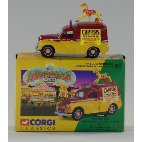 103 - A boxed Corgi classics - The Showman's Range including, Scammell highwayman crane set (16101), Six f... 