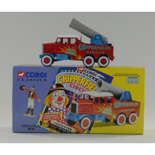 104 - Four boxed Corgi classics- Chipperfields Circus to include- Scammell highwayman trailer & caravan (9... 