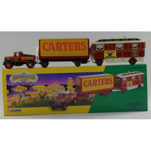 106 - Boxed Corgi classics - The Showman's Range, to include Atkinson open pole truck set (27801), Scammel... 