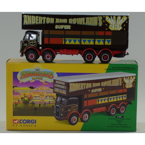 106 - Boxed Corgi classics - The Showman's Range, to include Atkinson open pole truck set (27801), Scammel... 