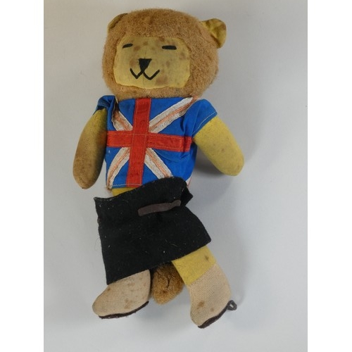 175 - World Cup Willie moveable teddy, together with a boxed Pelam Puppet