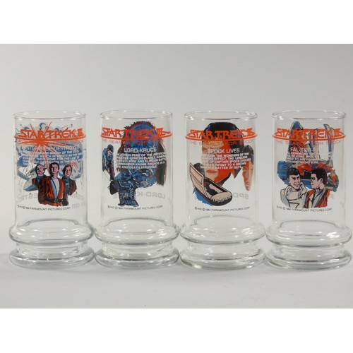 220 - A collection of four Taco Bell (1984) StarTrek III glasses. to include- Fal-Tor-Pan, Lord-Kruge, Spo... 