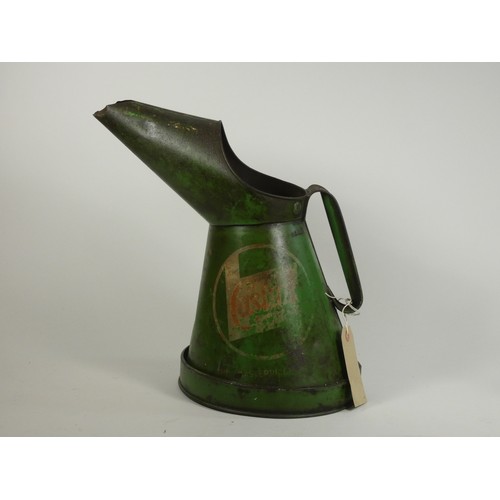 237 - A one gallon Castrol oil pourer, stamped GR, together with a Castrol quart oil pourer, a Prices Ener... 