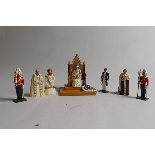 198 - A collection of Charbens hand painted, cast metal models, circus figures and animals. Together with ... 