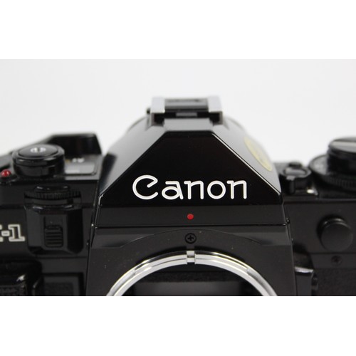 332 - Canon A-1 35mm SLR Film Camera (Body ONLY) All Black Colour-Way w/ Instructions  NOTE: Camera has CA... 