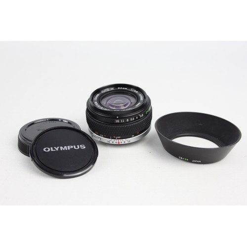 321 - Olympus OM-System Zuiko Auto-W 24mm F/2.8 Lens w/ Original Lens Caps & Lens Hood  This lens is WORKI... 