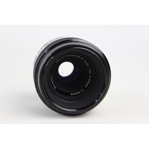 316 - Nikon Micro-Nikkor-P Auto 55mm F/3.5 Lens  Lens is mechanically working Aperture blades are responsi... 