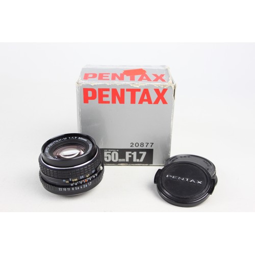 333 - SMC Pentax-M 50mm F/1.7 Lens w/ Lens Caps & Original Box  This lens is WORKING Aperture blades are r... 