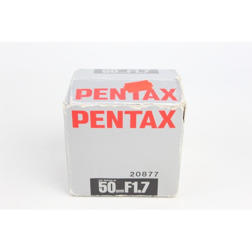 333 - SMC Pentax-M 50mm F/1.7 Lens w/ Lens Caps & Original Box  This lens is WORKING Aperture blades are r... 