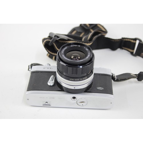 338 - Olympus FTL SLR Film Camera Olympus G.Zuiko Auto-W 35mm F/2.8 Lens w/ Original Case & Camera Strap  ... 