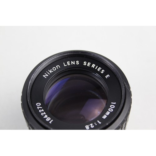 320 - Nikon Series E 100mm F/2.8 Lens w/ Front Lens Cap  Lens is MECHANICALLY WORKING Aperture blades are ... 