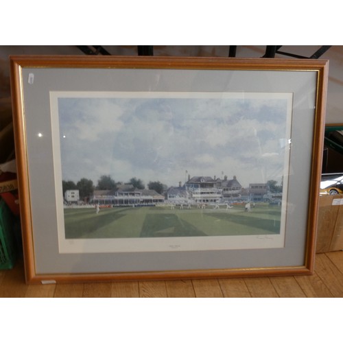 250 - After Roy Perry, Trent Bridge, a limited edition print, 243/250, signed in pencil, framed, another o... 