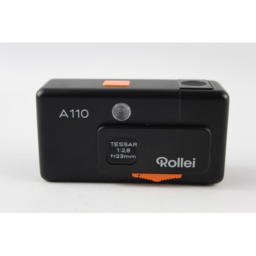 288 - Rollei A 110 Sub-Miniature Film Camera Set Tessar 23mm F/2.8 Lens w/ Original Box  This camera is WO... 