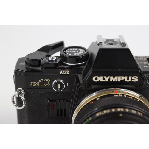 291 - Olympus OM10 Quartz SLR Film Camera (All Black) w/ Olympus OM-System 50mm F/1.8 Lens & Case (This se... 