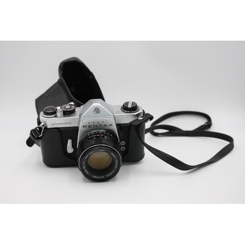 290 - Asahi Pentax Spotmatic SP SLR Film Camera Super-Takumar 55mm F/1.8 Lens  This set is MECHANICALLY WO... 