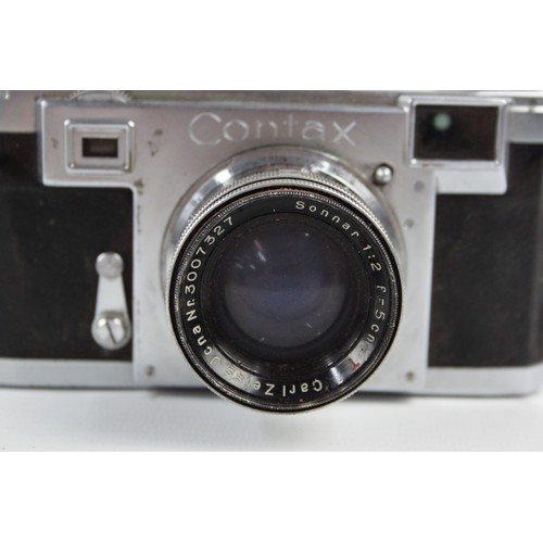 329 - Zeiss Ikon Contax IIa Circa 1950s Carl Zeiss Jena Sonnar 5cm F/2 T lens  For SPARES/REPAIRS Rewind l... 