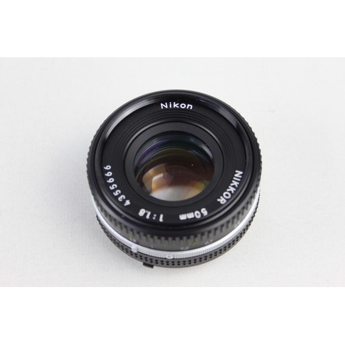 322 - Nikon Nikkor 50mm F/1.8 Pancake Lens w/ Lens Caps  Lens is mechanically working Aperture blades are ... 