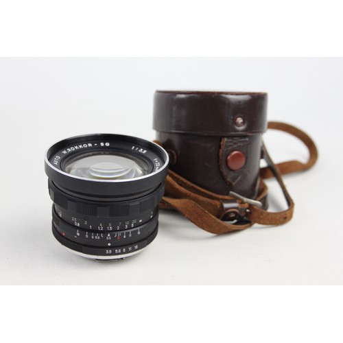 324 - Minolta Auto W.Rokkor-SG 28mm F/3.5 Lens w/ Case  Lens is MECHANICALLY WORKING Aperture blades are r... 