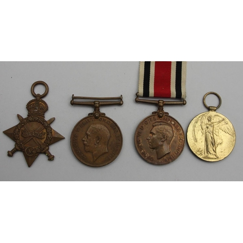 100 - A WWI family group, Police and Mercantile Marine to Arthur Kershaw and the War and Victory medals to... 