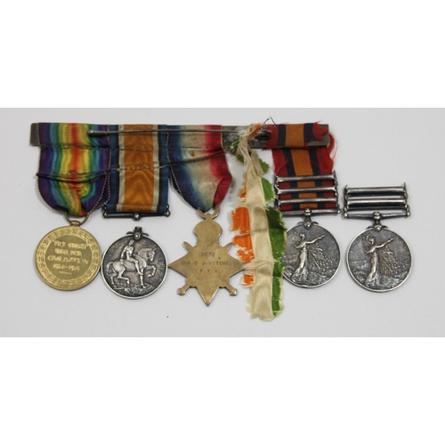 102 - A group of five, awarded to 81025/96722 Gnr D. J. Mitchell, Royal Artillery, Queens South Africa thr... 