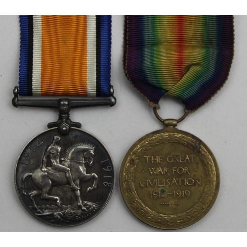 107 - Two WWI, awarded to 2 A.M. (second air mechanic) G. Templeman RAF, War Medal 1914-18 and awarded to ... 