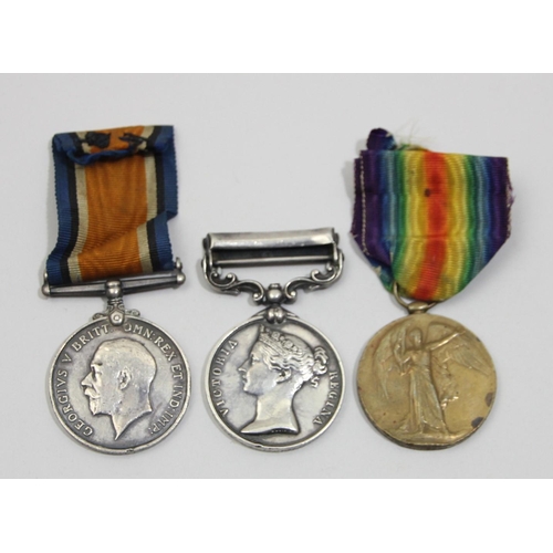 109 - A Victoria and WWI group of three, awarded to Pte J. Tomlinson, 2nd Batt Border Regiment, India Gene... 