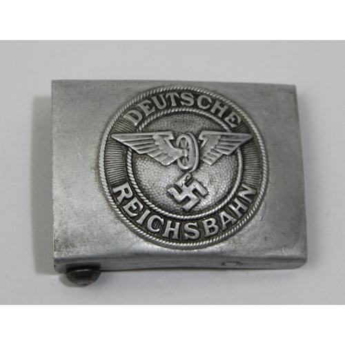 78 - German Third Reich  Reichsbahn belt buckle, stamped R.Z.M. M34/2 to the reverse, a Condor Legion sil... 