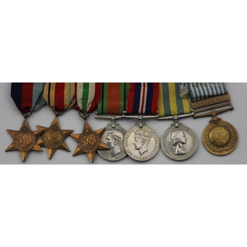 112 - A group of seven to GNR F. Park, R.A., 1939-45 Star, Africa Star, Italy Star, Defence Medal, War Med... 