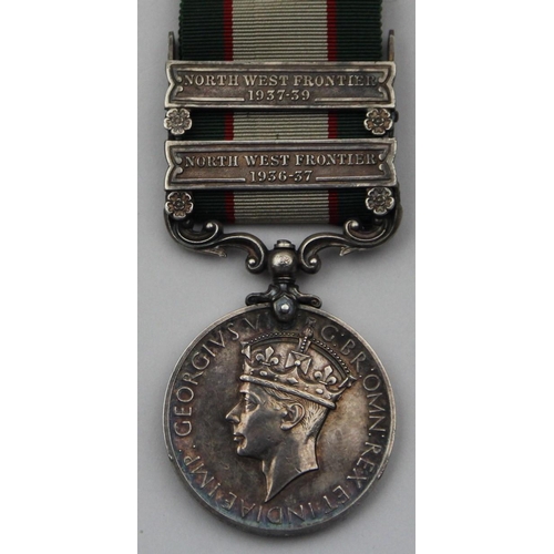 116 - George VI, India General Service medal, awarded to 4388150 Pte. F.N. Baldwin, Green Howards, two bar... 