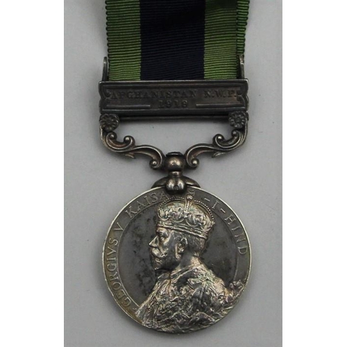 118 - George V, India General Service medal, awarded to Sowar Naranjan Singh 40th Cavalry, one bar Afghani... 