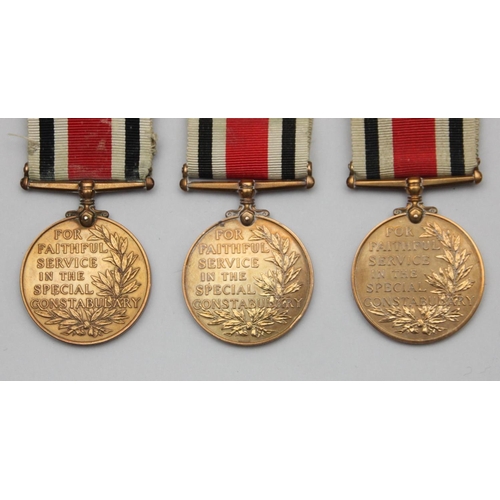 123 - Three Special Constabulary medals, George V awarded to Albert Bond, with The Great War 1914-18 bar, ... 