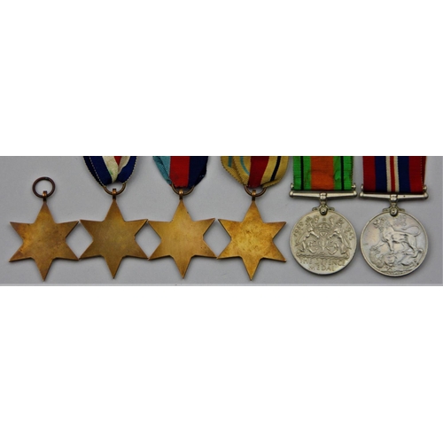 125 - A group of six WWII, War 1939-1945, Defence, 1939-1945 Star, France and Germany Star, Africa Star an... 