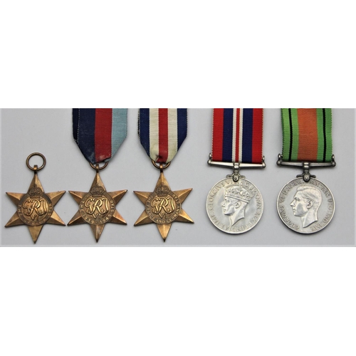 126 - A group of five WWII, War 1939-1945, Defence, 1939-1945 Star, France and Germany Star, and Africa St... 