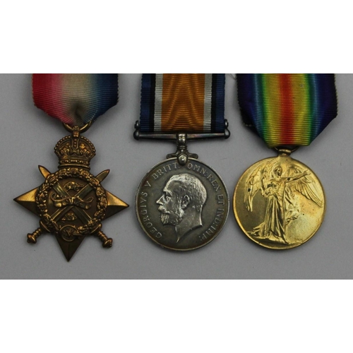 129 - A WWI group of three, awarded to Dvr. J. Curtis, Army Service Corps, 1914 Star, War 1914-1918 and Vi... 