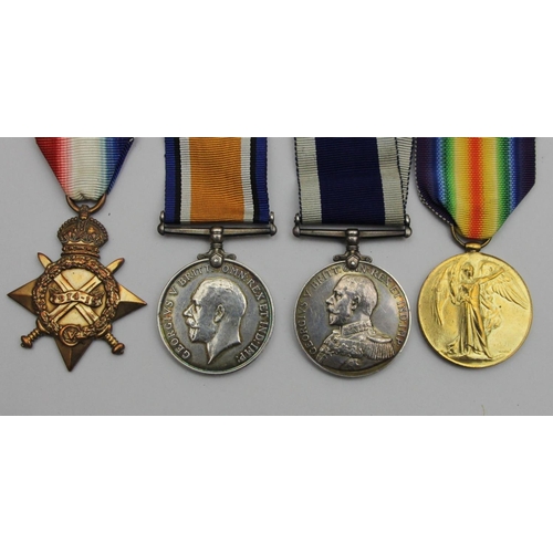 131 - A WWI group of four, awarded to S.B.S B.S. Canning R.N., 1914-1915 Star, 1914-1918 War, Victory toge... 