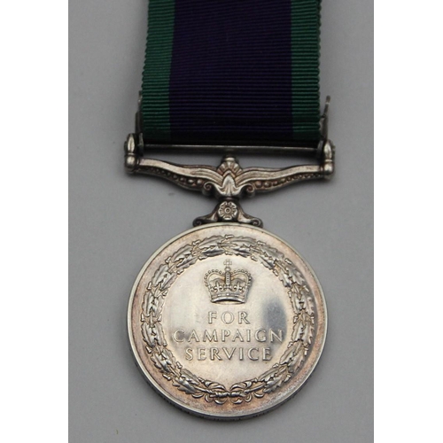 134 - Elizabeth II General Service, awarded to Jnr. Tech. B. Pennock, R.A.F., with Borneo bar.