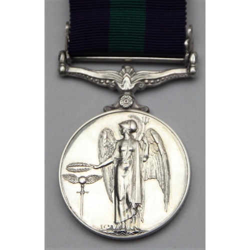 135 - Elizabeth II General Service, awarded to Tpr. R. Terry, R. TKS, with Near East bar.