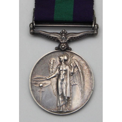 136 - George IV General Service, awarded to Pte. H.E. Lyon, Royal Army Medical Corp., with Palestine bar.