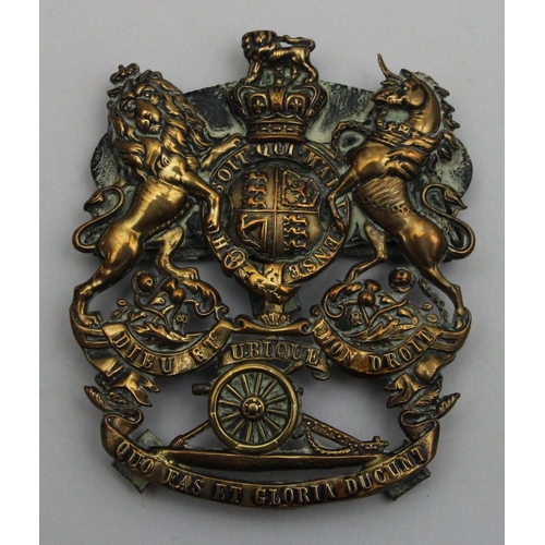 84 - A brass Royal Artillery helmet plate