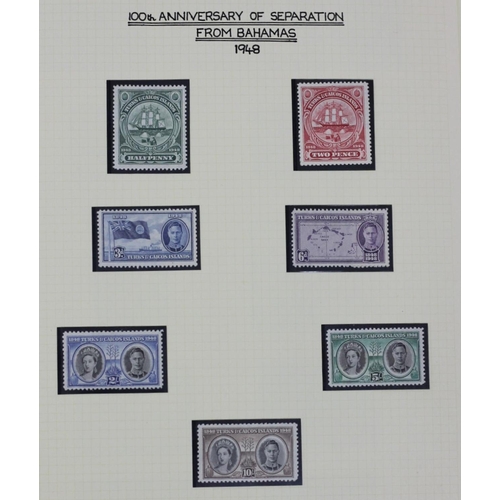 207 - Turks and Caicos album, to include nine 1900 issues, mint, 1938 Definitives, mint, 1948 100th Annive... 