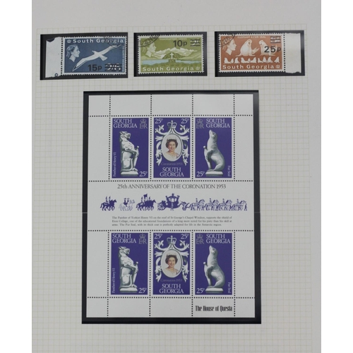 215 - A South Georgia collection, to include 1963 Definitive issue,  (2 x 1/2d), 4 x block of 1969 £1, 197... 