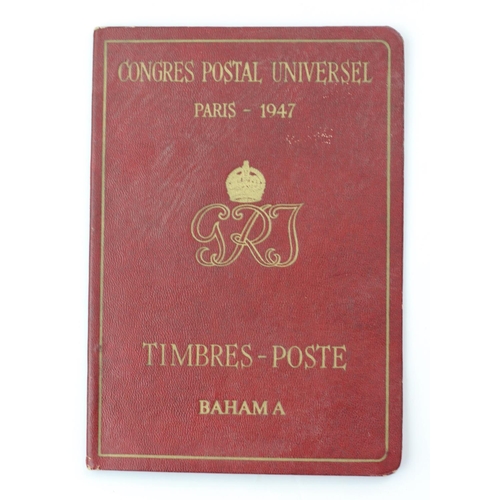 218 - A Bahama Congres Postal Universel Paris 1947 album with 16 Definitives.